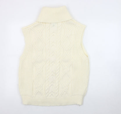 Womens UK Size M/L Pink Vanilla Ivory Vest Jumper