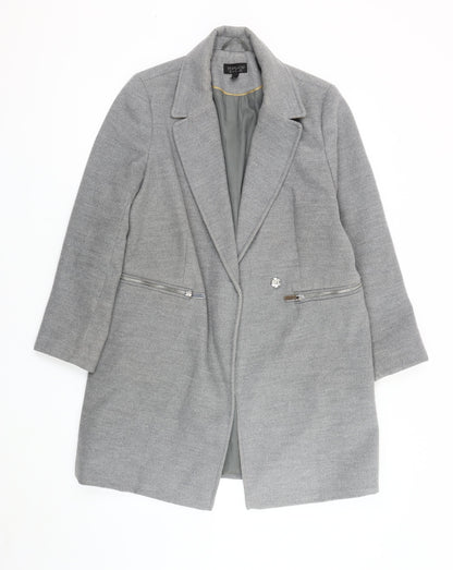 Womens UK Size 8 Topshop Grey Overcoat