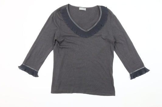 Womens UK Size 14 Marks and Spencer Grey Basic Blouse