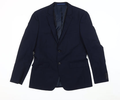 Topman Men's Blue Regular Fit Blazer Jacket 40R
