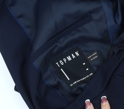 Topman Men's Blue Regular Fit Blazer Jacket 40R