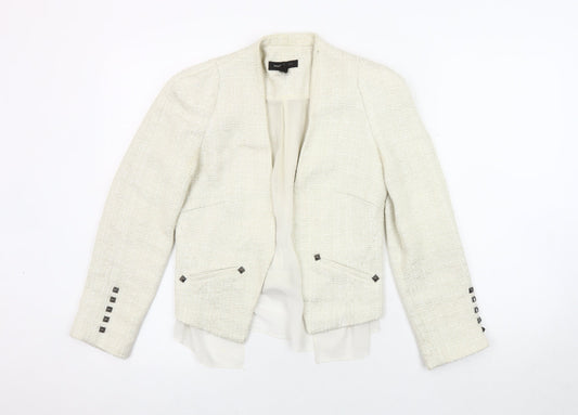 Mango Women's Ivory Bouclé Blazer Size 12