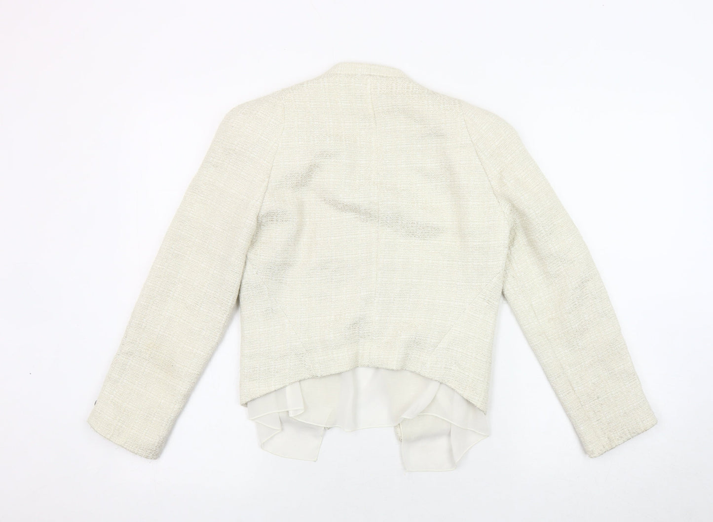 Mango Women's Ivory Bouclé Blazer Size 12