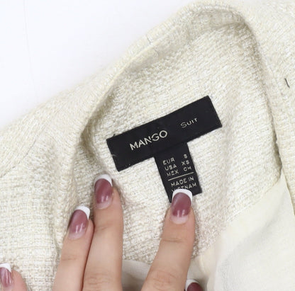 Mango Women's Ivory Bouclé Blazer Size 12