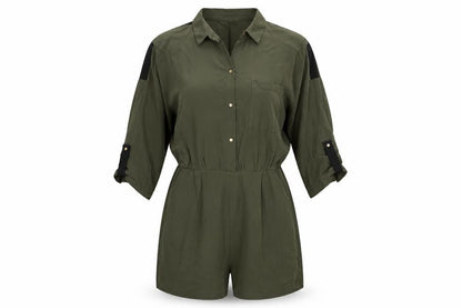 Zara Basic Women Green Jumpsuit Size 8 Collared Casual