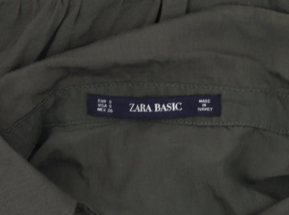 Zara Basic Women Green Jumpsuit Size 8 Collared Casual