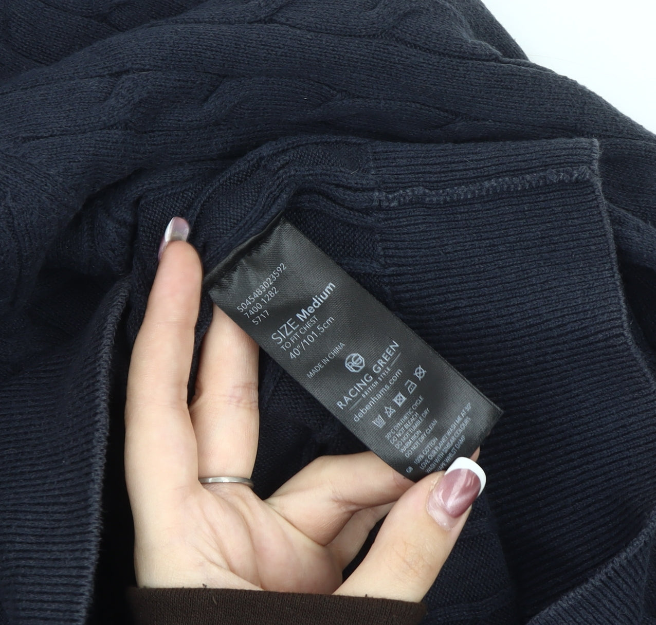 Racing Green Men's Black Medium Pullover Jumper