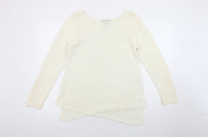 Womens UK Size 12 Marks and Spencer Ivory Pullover Jumper
