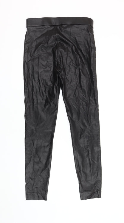 Womens UK Size M Zara  Leggings Black Trousers
