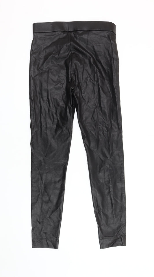 Womens UK Size M Zara  Leggings Black Trousers
