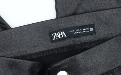 Womens UK Size M Zara  Leggings Black Trousers