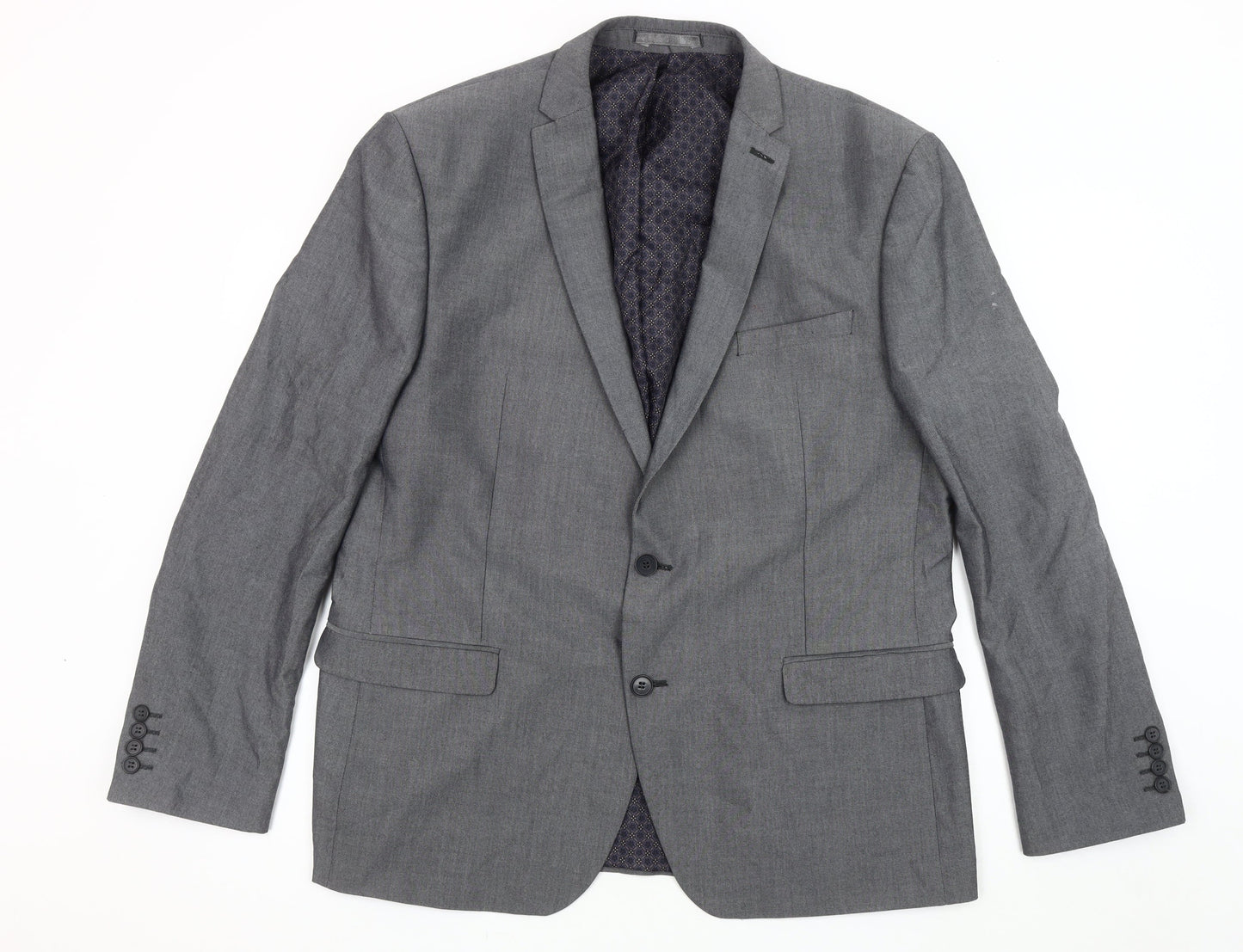 Mens UK Size 46 limehaus Regular Grey Suit Jacket