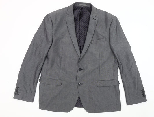 Mens UK Size 46 limehaus Regular Grey Suit Jacket