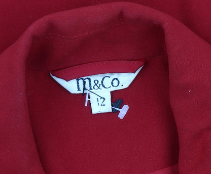 Womens UK Size 12 M&Co Red Basic Jacket