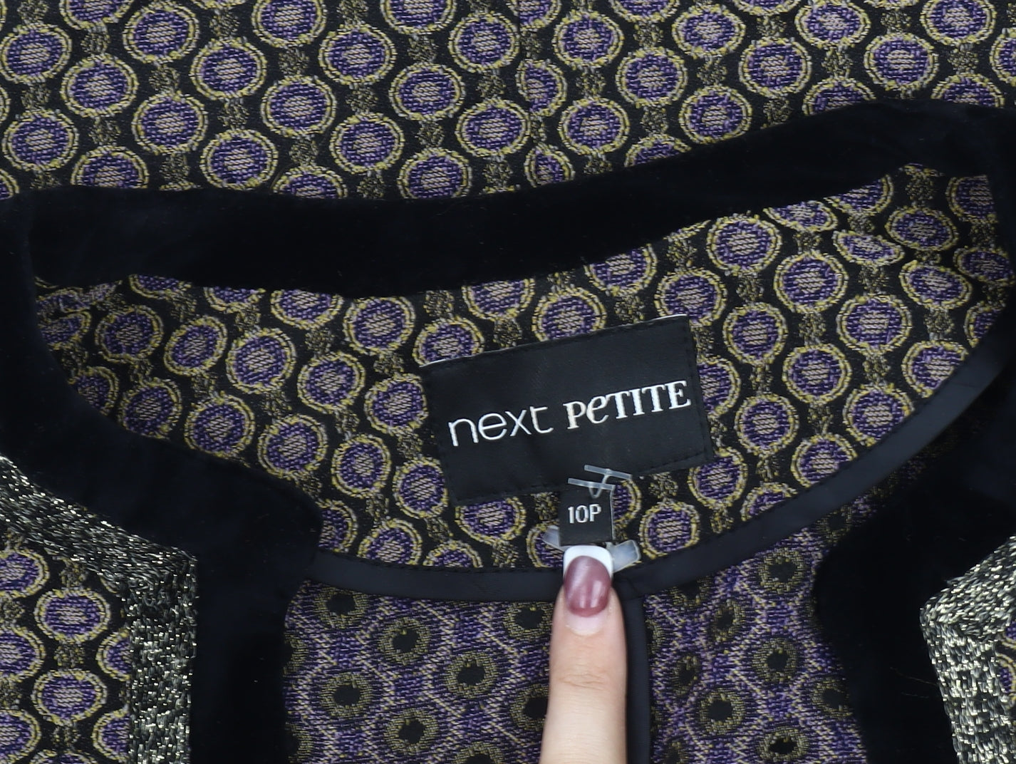 Next Women’s Geometric Jacquard Blazer, Size 10 Petite