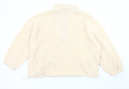 Boohoo Women's Ivory Fleece Sweatshirt - Medium