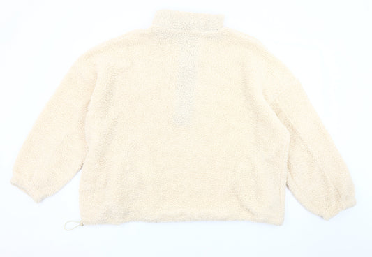 Boohoo Women's Ivory Fleece Sweatshirt - Medium