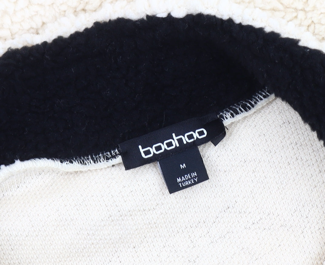 Boohoo Women's Ivory Fleece Sweatshirt - Medium