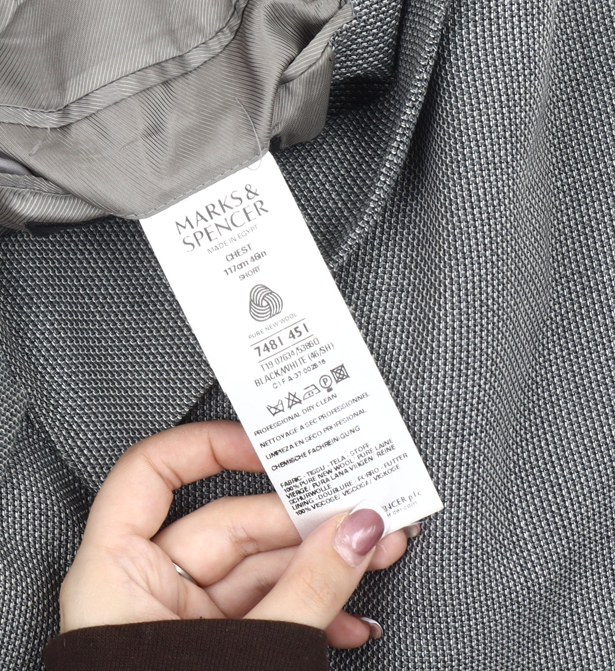 Mens UK Size 46 Marks and Spencer Regular Grey Suit Jacket