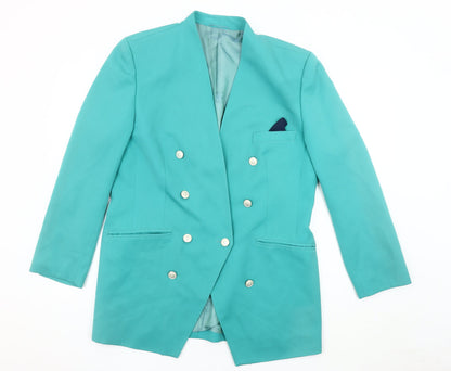 RAVENS Women's Green Double-Breasted Suit Jacket 40