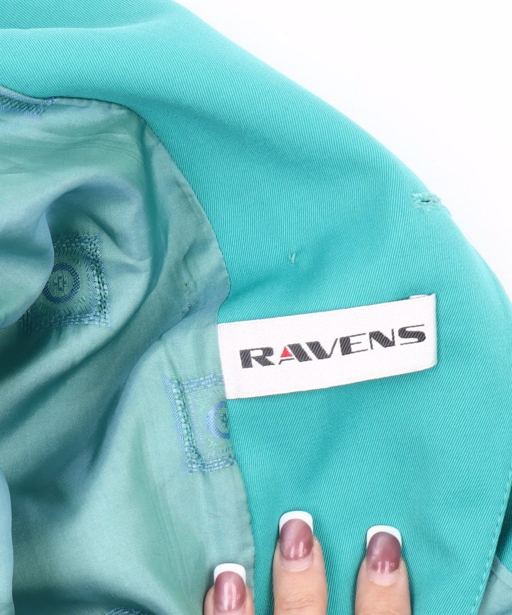 RAVENS Women's Green Double-Breasted Suit Jacket 40