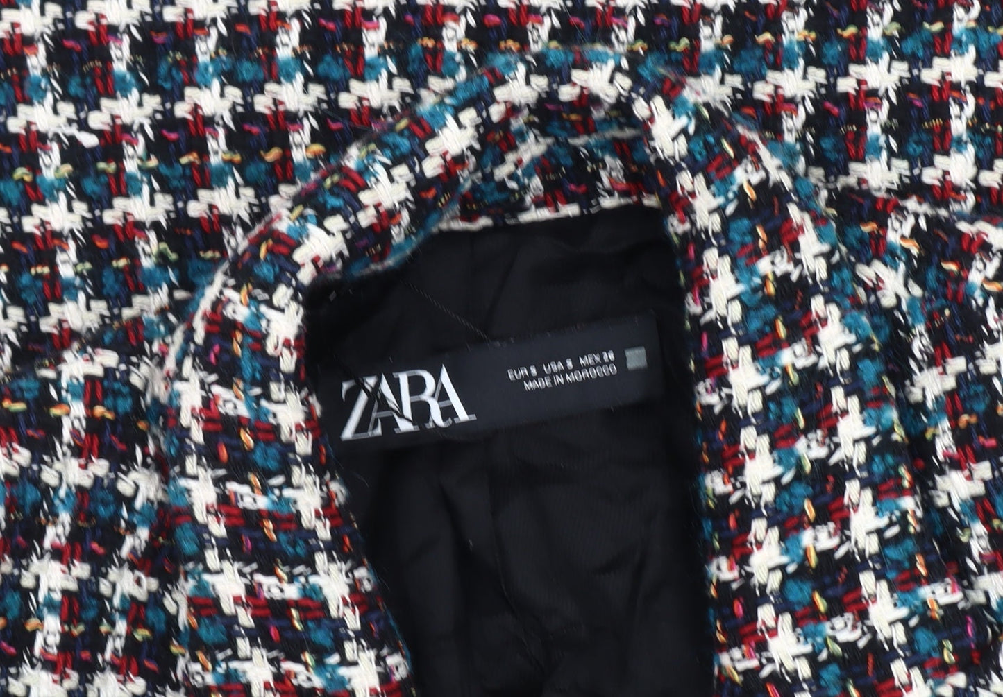 Zara Women's Multicoloured Bouclé Blazer Size 8
