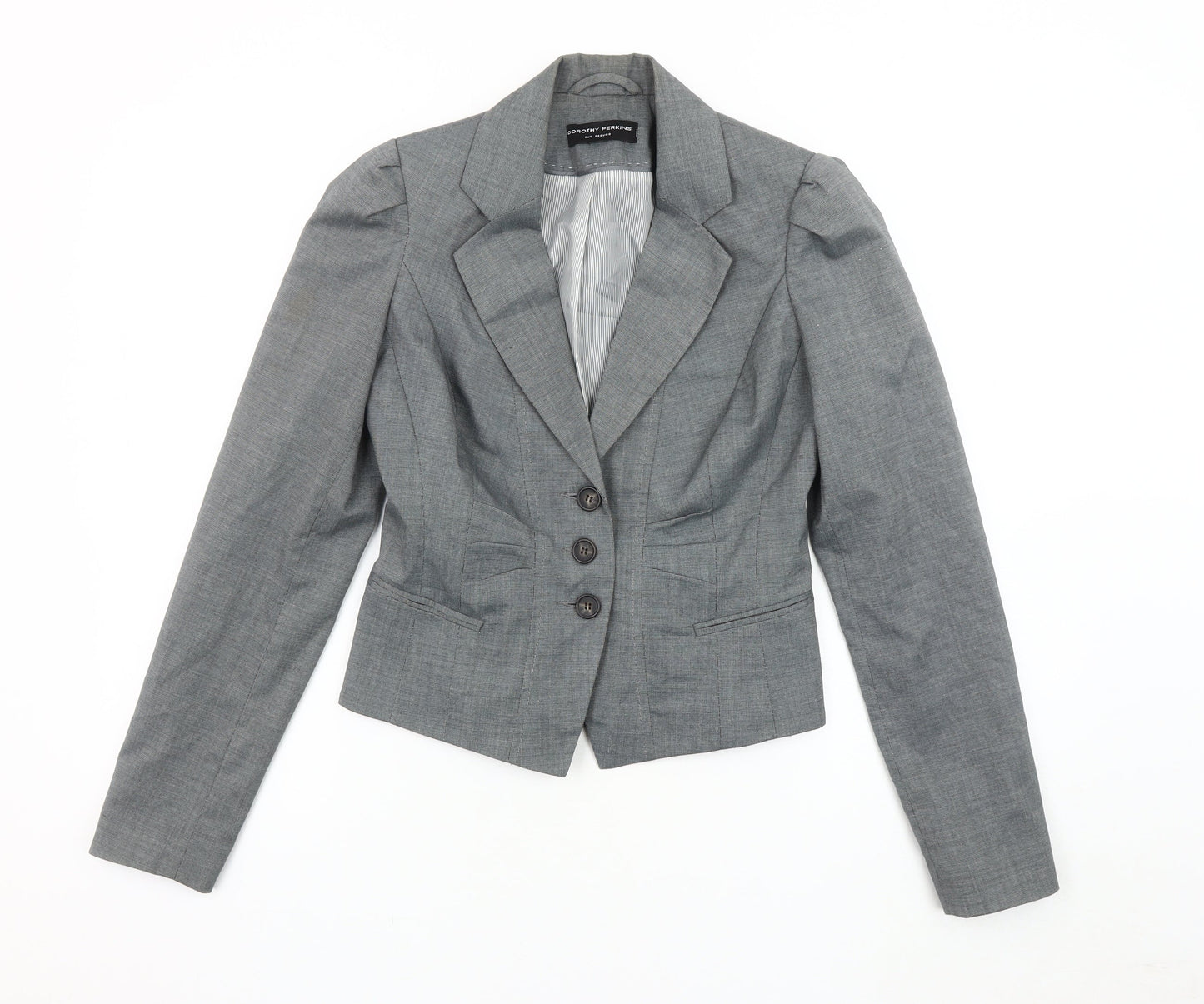 Dorothy Perkins Grey Blazer Women Size 6 Classic Fit