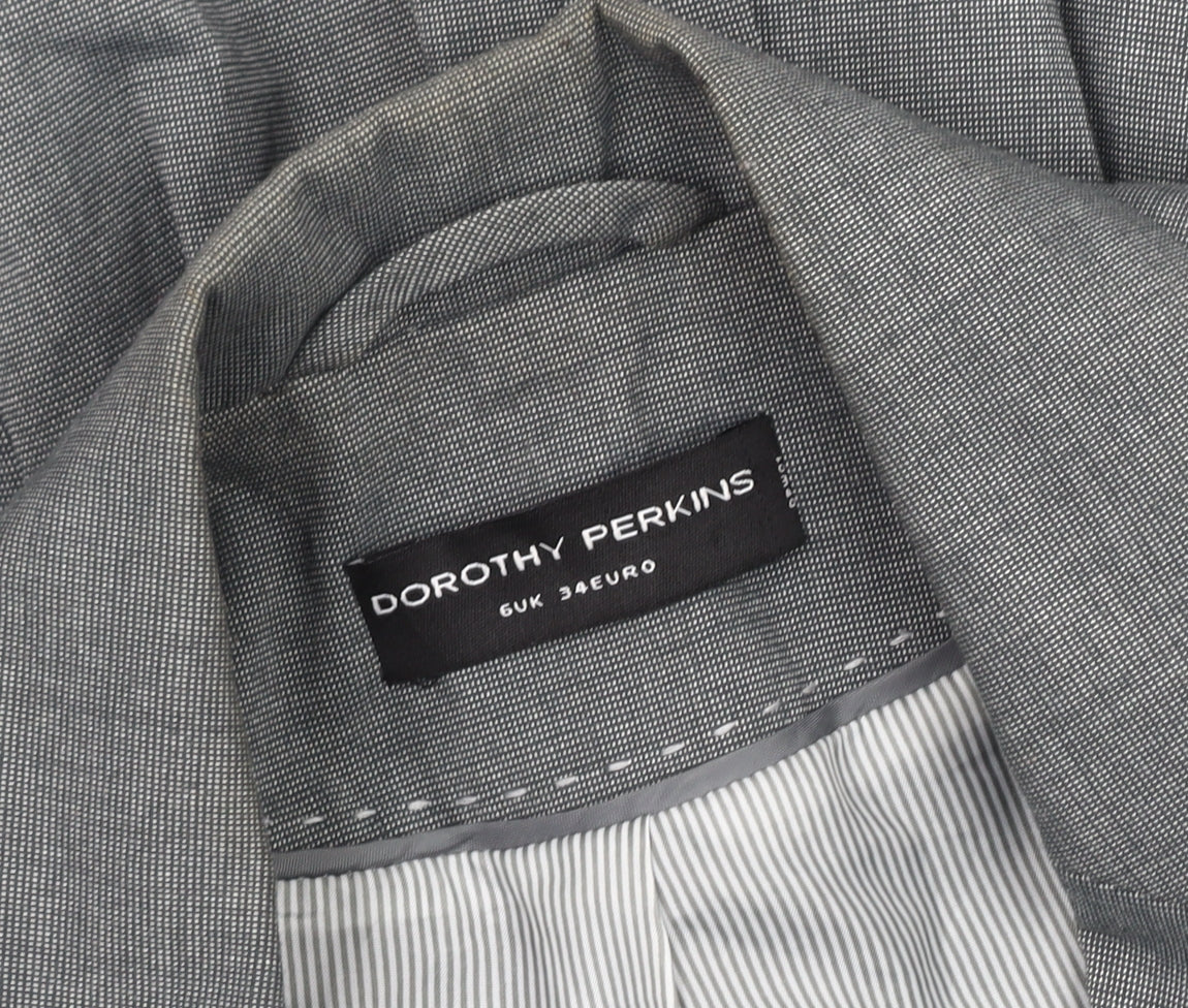 Dorothy Perkins Grey Blazer Women Size 6 Classic Fit