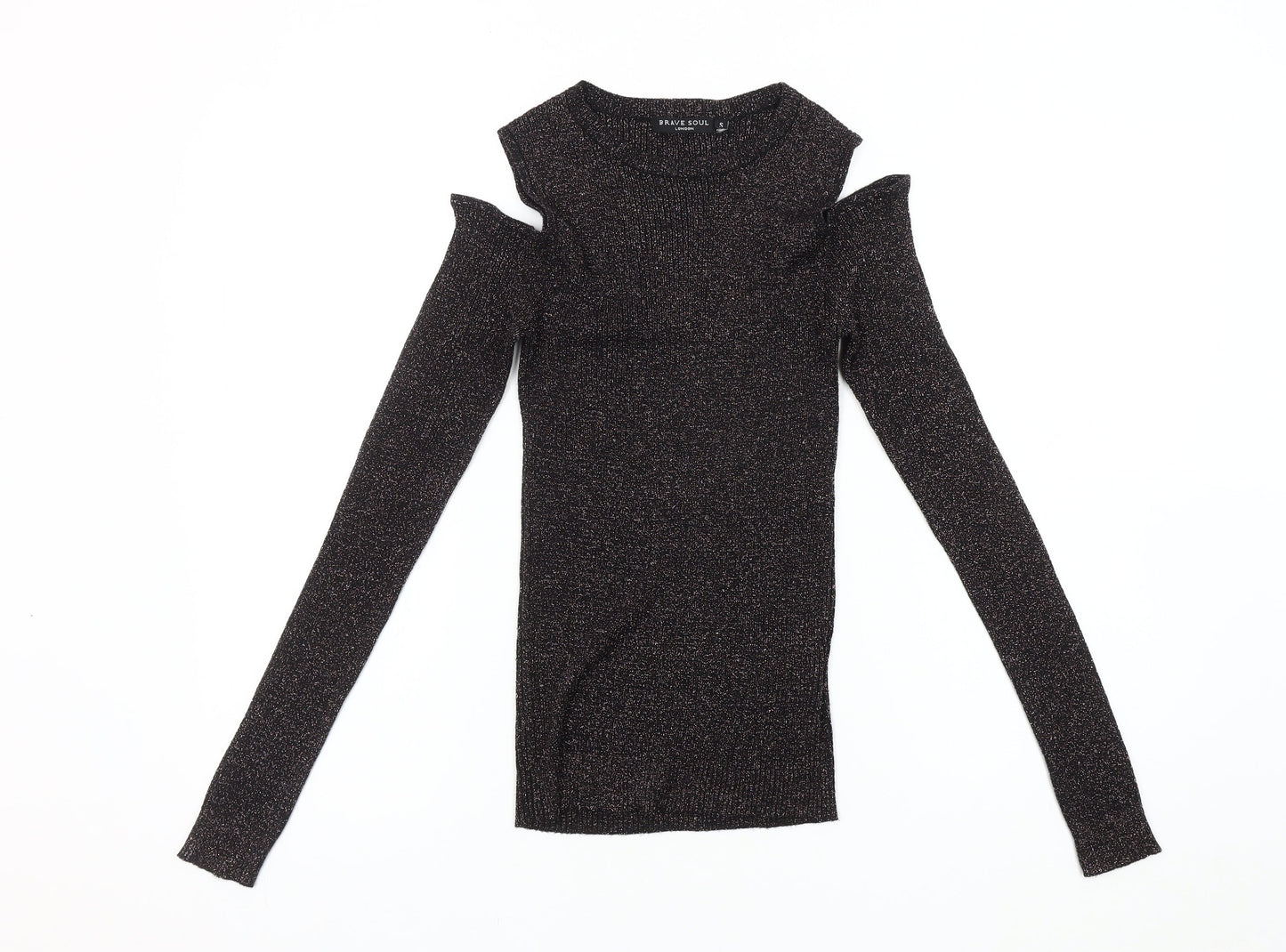 Womens UK Size S Brave Soul Black Basic Blouse