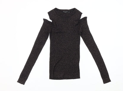 Womens UK Size S Brave Soul Black Basic Blouse