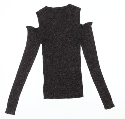 Womens UK Size S Brave Soul Black Basic Blouse
