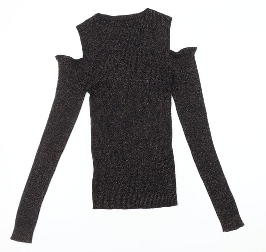 Womens UK Size S Brave Soul Black Basic Blouse