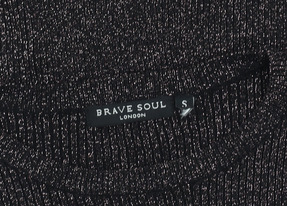 Womens UK Size S Brave Soul Black Basic Blouse