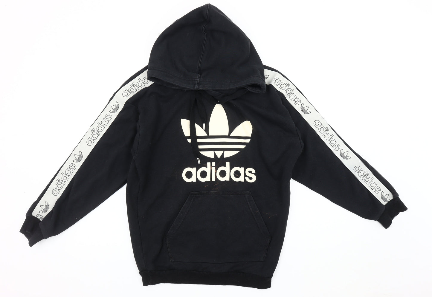 Adidas Women's Black Hoodie, Size 8, Logo, Pullover