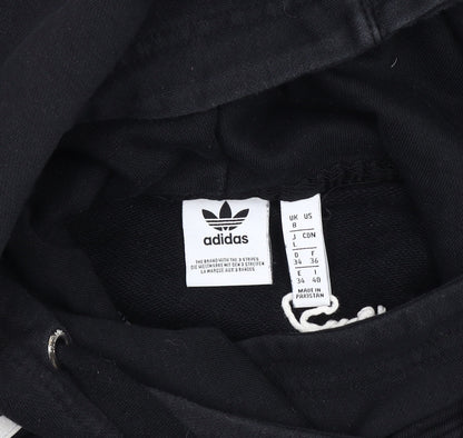 Adidas Women's Black Hoodie, Size 8, Logo, Pullover