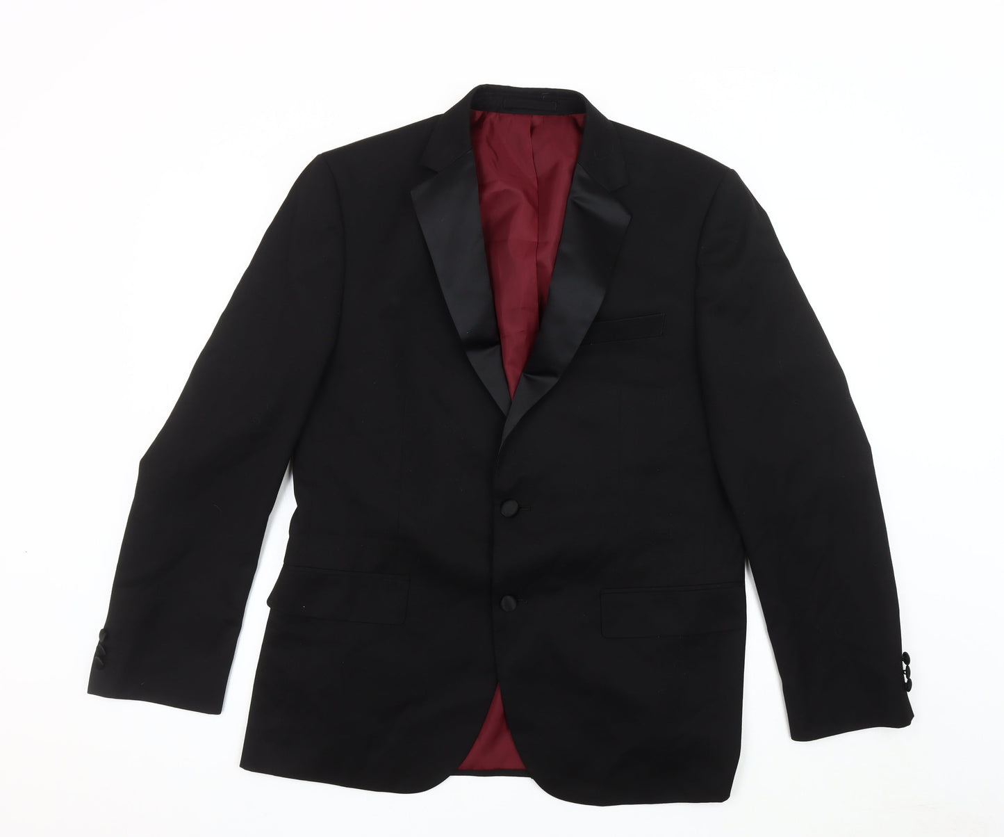 Mens UK Size 40 Marks and Spencer Regular Black Suit Tuxedo