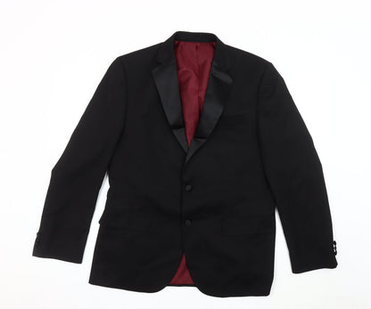 Mens UK Size 40 Marks and Spencer Regular Black Suit Tuxedo