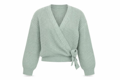 Womens UK Size XS Only Green Wrap Jumper