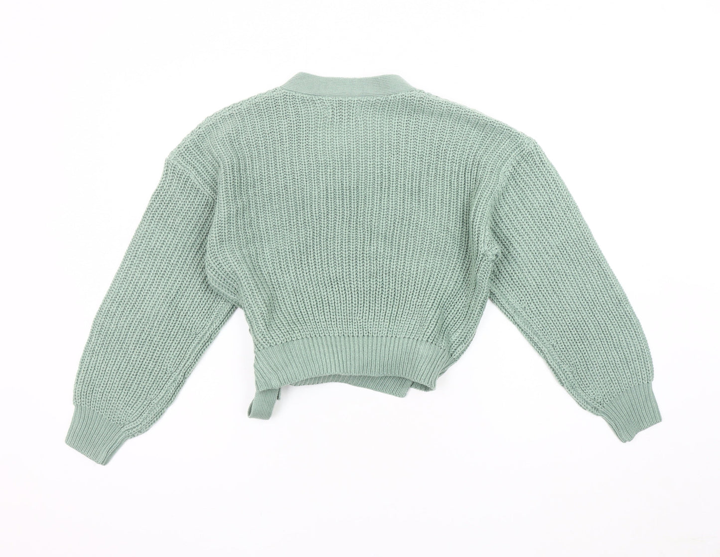 Womens UK Size XS Only Green Wrap Jumper