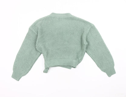 Womens UK Size XS Only Green Wrap Jumper