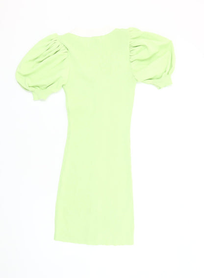 Giorgia Women's Green Bodycon Dress M/L V-Neck Casual