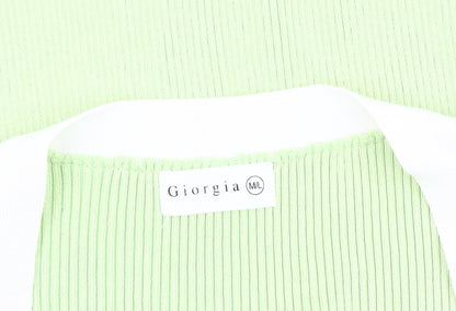 Giorgia Women's Green Bodycon Dress M/L V-Neck Casual