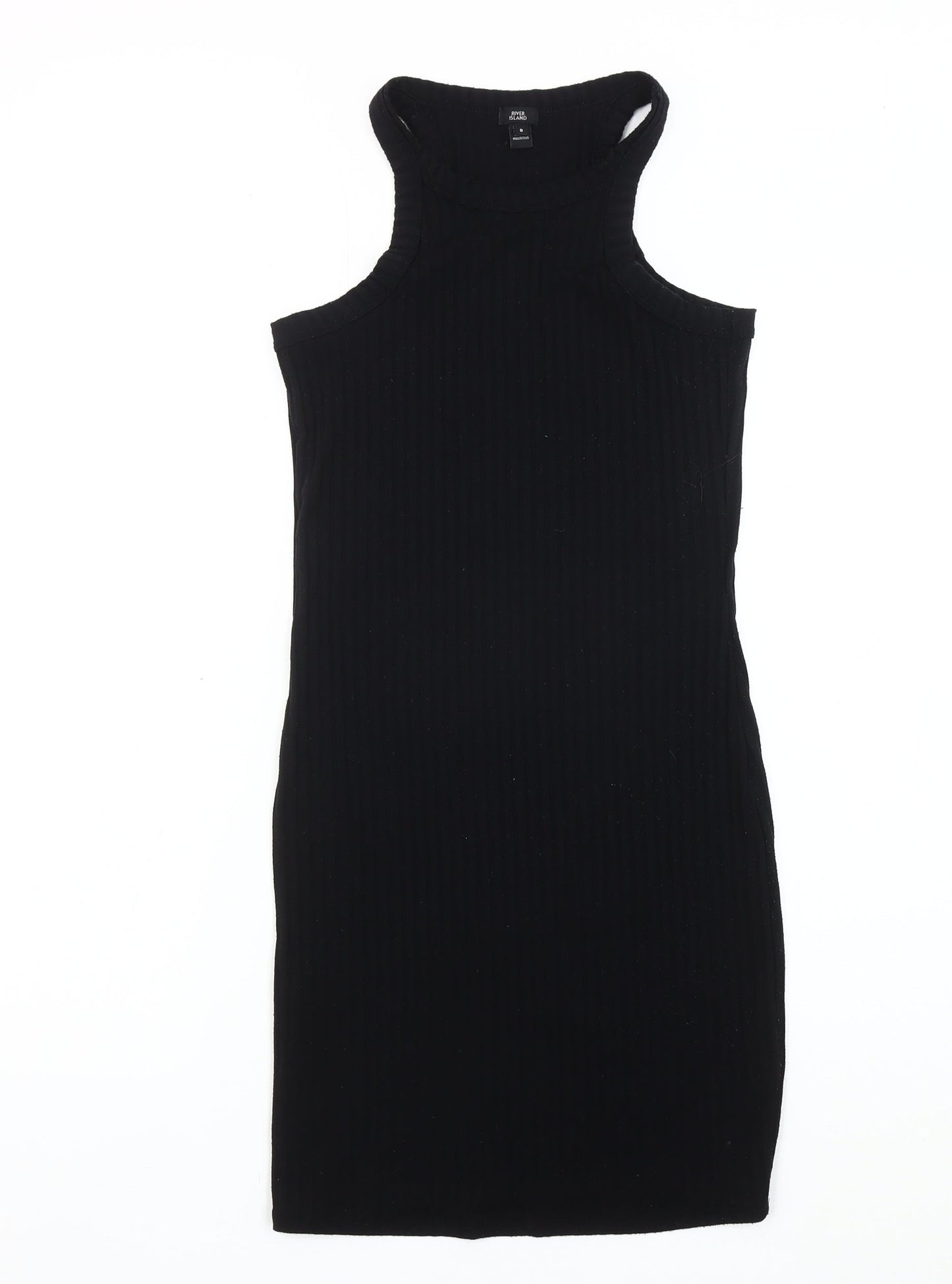 River Island Black Halter Tank Dress Women Size 8