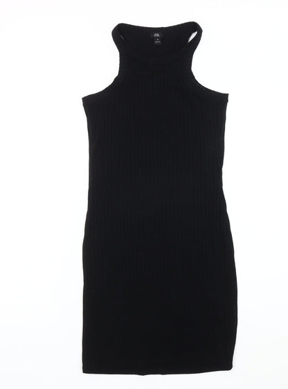 River Island Black Halter Tank Dress Women Size 8
