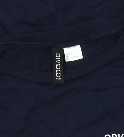 H&M Women's Blue Pullover Sweatshirt - Size L