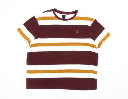 River Island Men's Multicoloured Striped XL T-Shirt