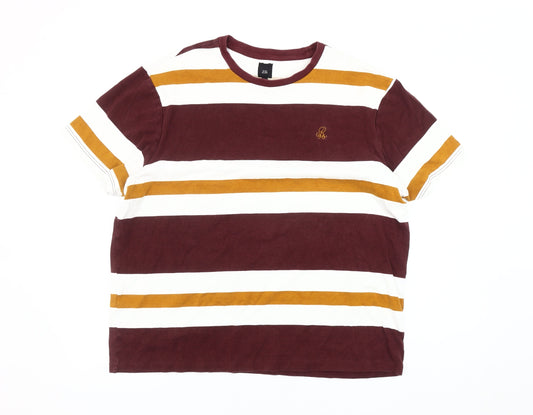 River Island Men's Multicoloured Striped XL T-Shirt