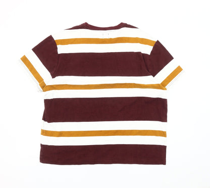 River Island Men's Multicoloured Striped XL T-Shirt