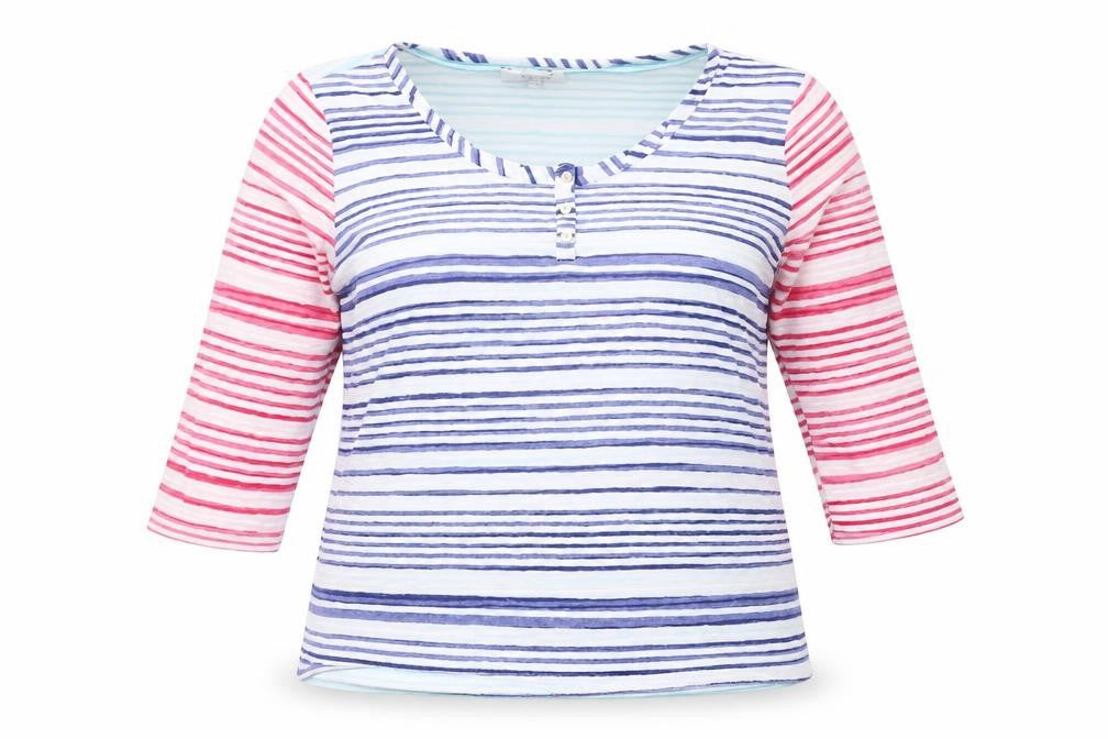 Per Una Women's Multicoloured Striped T-Shirt Size 18