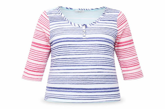 Per Una Women's Multicoloured Striped T-Shirt Size 18